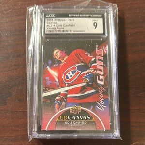 Cole Caulfield Young Guns rookie graded mint 9 cgc
